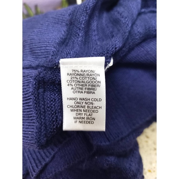 LOFT Womens Lightweight Size XS Navy Blue 3/4 Knit Sweater Work Casual - Picture 5 of 5